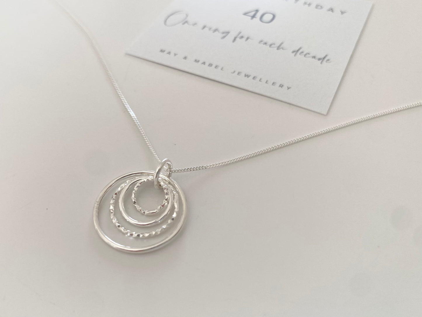 40th Birthday Sterling Silver Necklace