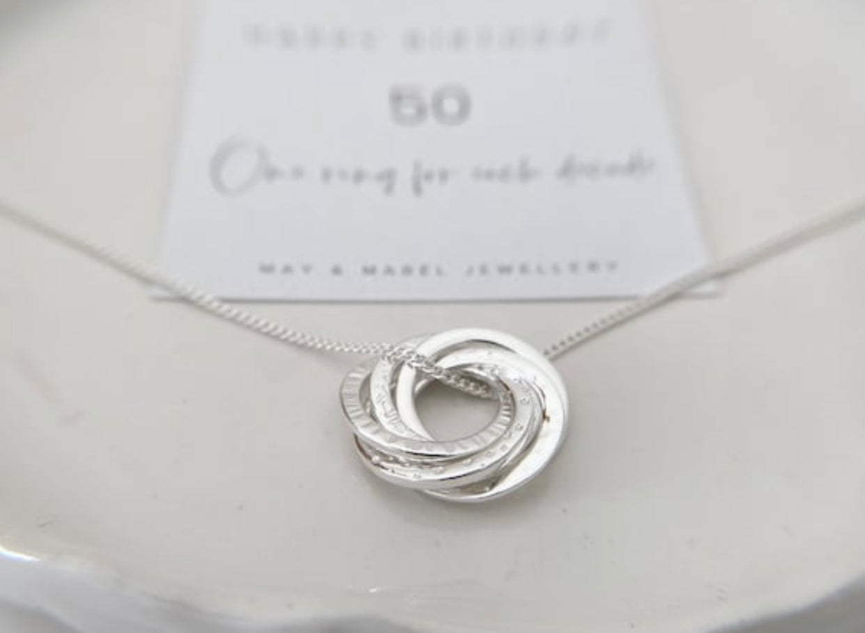 Silver 50th Birthday Necklace